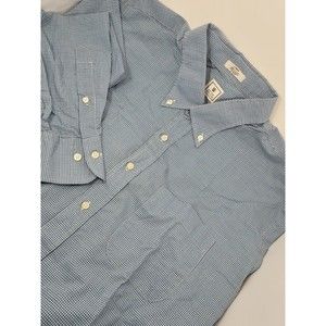 Peter Millar Men's Large Button Down Designer Shirt Blue Plaid Cotton‎